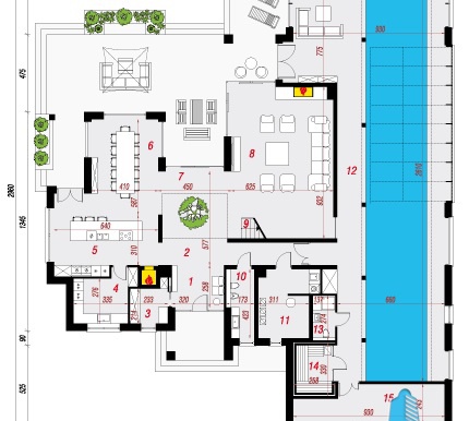 plan parter Proiect de casa cu doua etaje