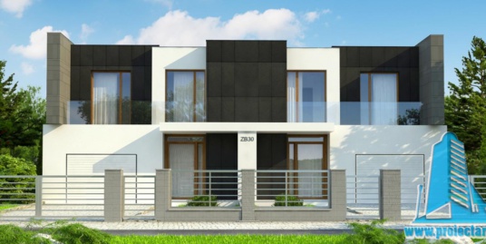 Proiect de casa Duplex cu parter, etaj si garaj pentru un automobil-100723