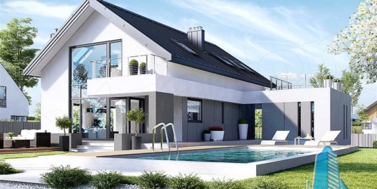 Proiect de casa cuparter, mansarda,garaj si terasa de vara-100802