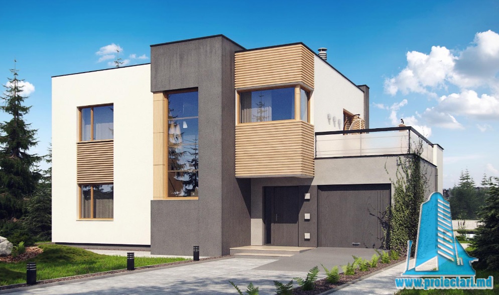 Proiect casa cu etaj si garaj -100835