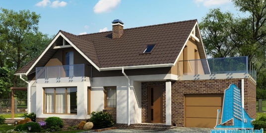 Proiect de casa cu parter, mansarda si garaj pentru un automobil-100857