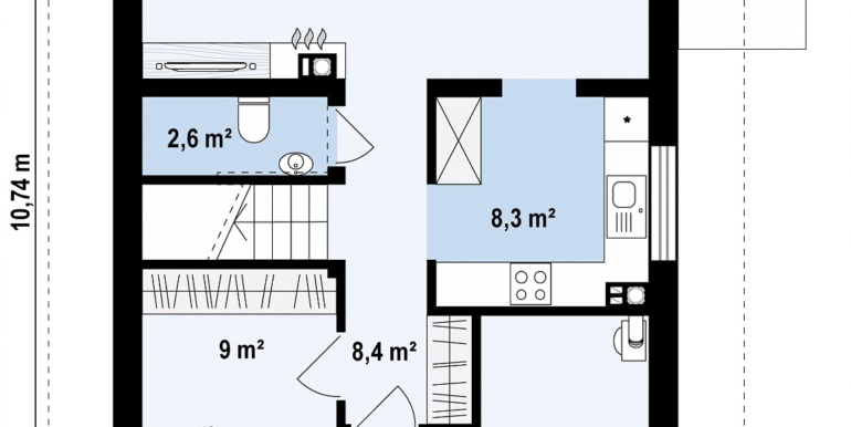 план партер проект жилого дома с мансардой 140м2