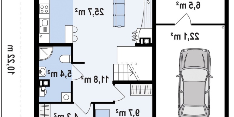 etaj Proiect de casa cu doua etaje si facura lemnoasa si garaj pentru doua automobile