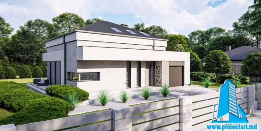 Proiect Casa cu mansarda, garaj si piscina 200m2  – 101083