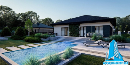 Proiect Casa cu parter si piscina 170m2  – 101080