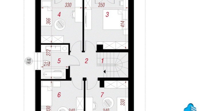 plan etaj Проект двухэтажного дома