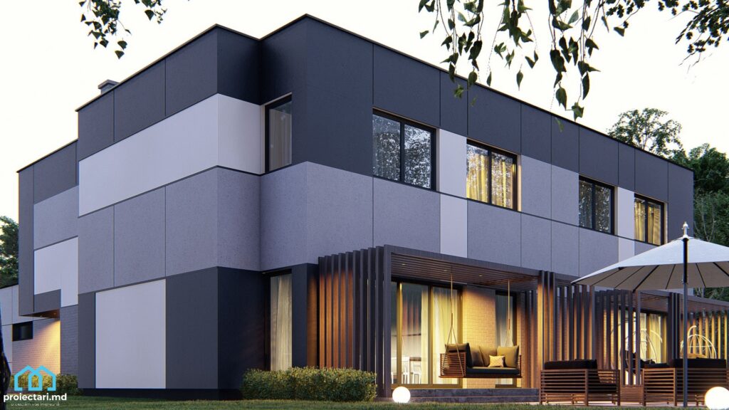 Proiect de casa duplex cu suprafata de 350 m²