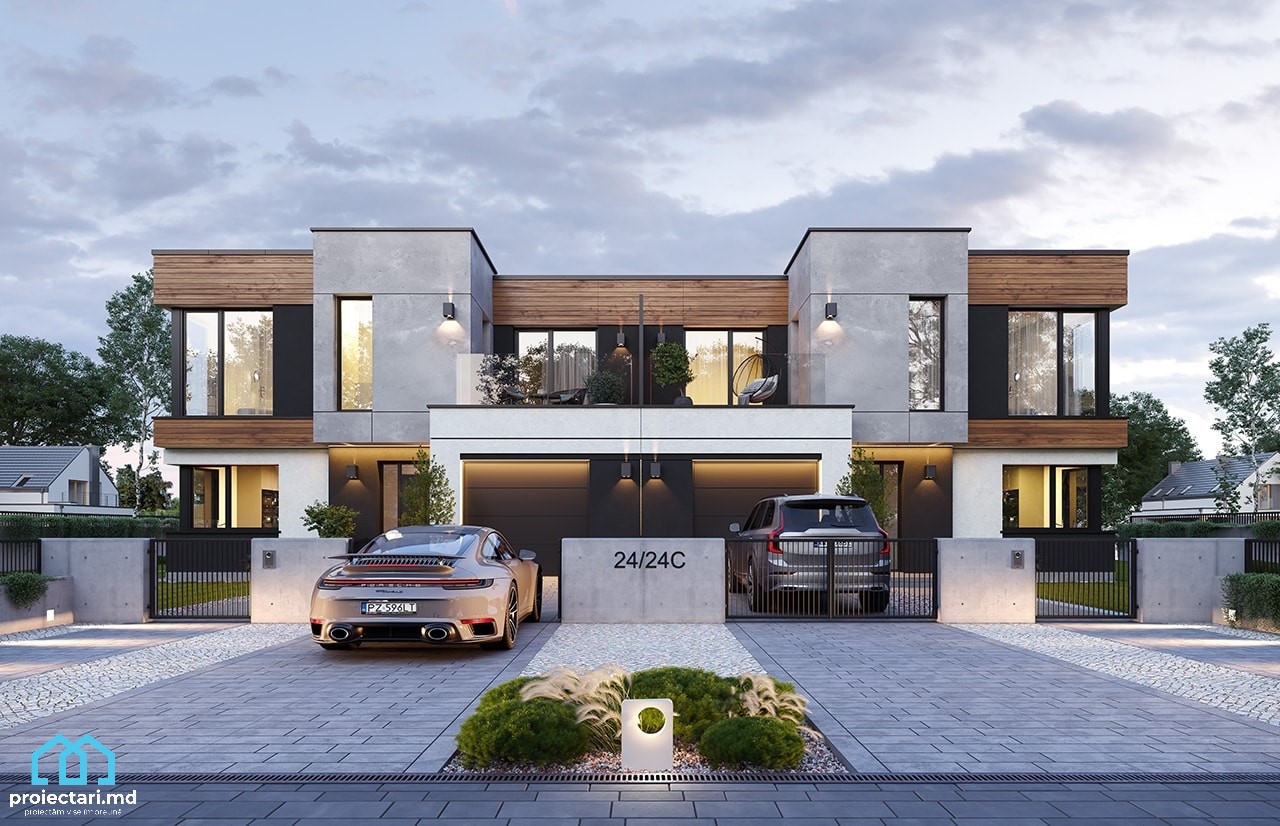 Proiect de casa duplex, 150 m2 - 101331
