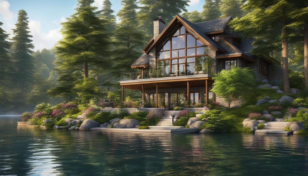 Дом отдыха на берегу озера
