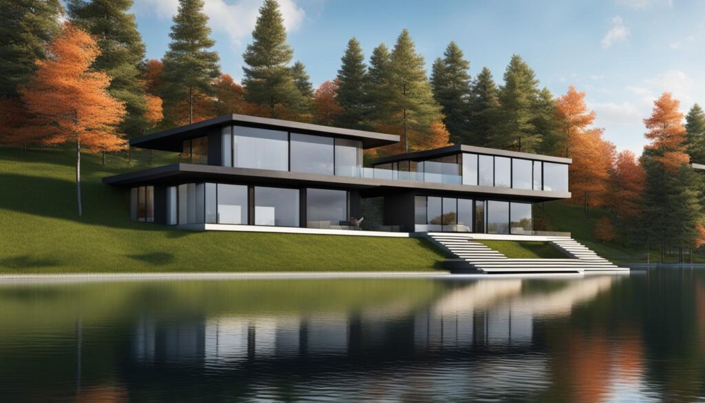 Design casa pe lac