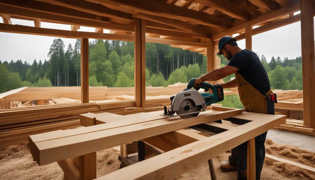 montare casa lemn