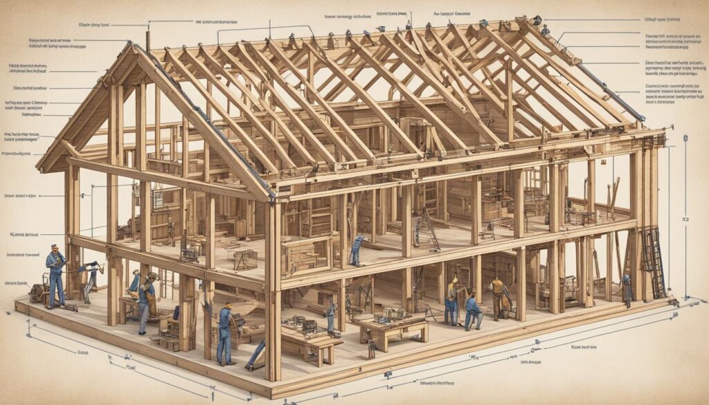 proces de construcție case din lemn