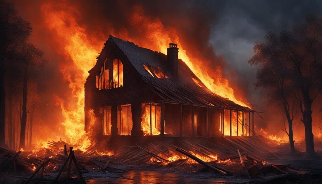 simbolism casă în flăcări