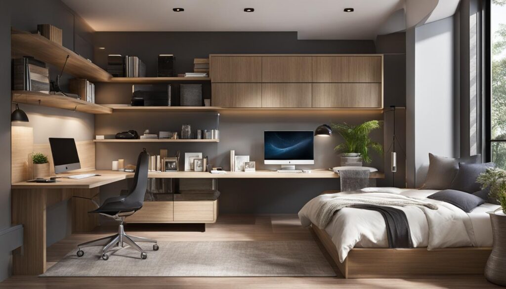 spații de lucru în dormitoarele moderne