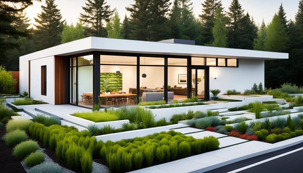 case fara etaj cu acoperis verde