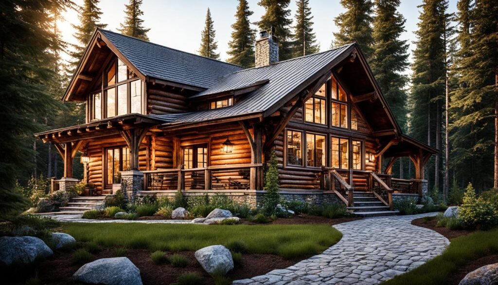 estetica case din lemn rustic