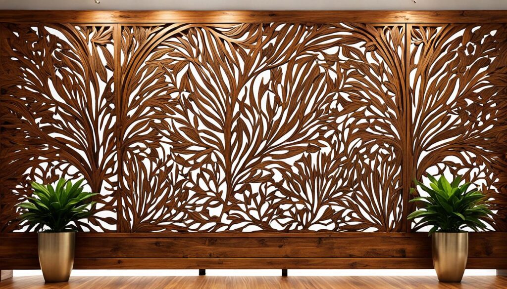 perete decorativ din lemn