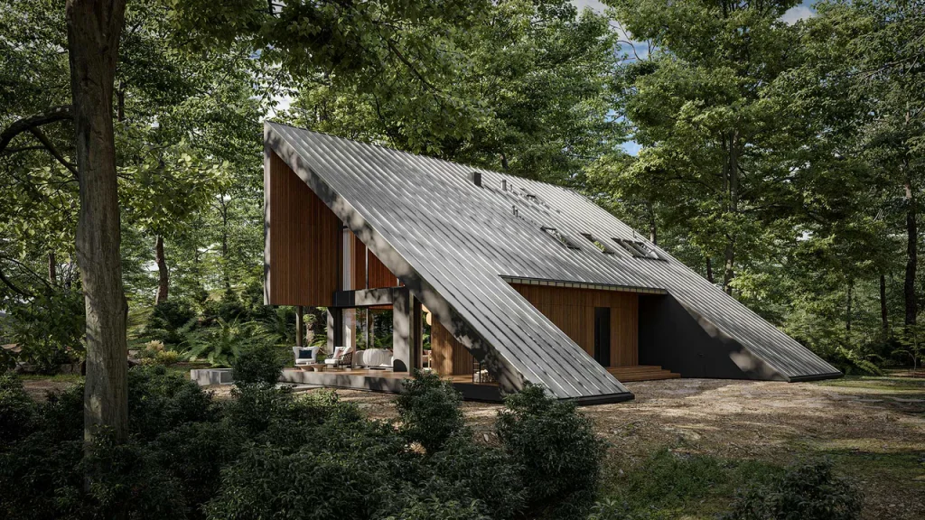 Proiect de casa-cabana lemn 170m2
