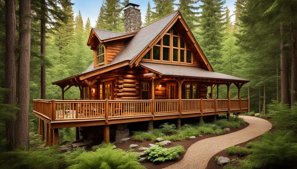 cabana de lemn cu design unic
