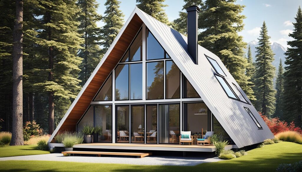 amenajare exterioara casa A-frame 2 dormitoare amenajare exterioara casa A-frame 2 dormitoare