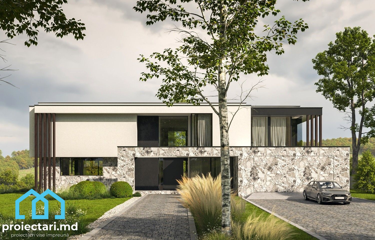Proiect de casa cu etaj 270m2 - 101888 - Proiectari.md