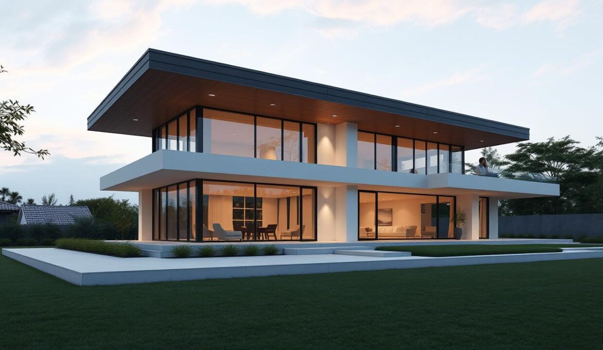 Proiect casă minimalistă cu acoperiș plat