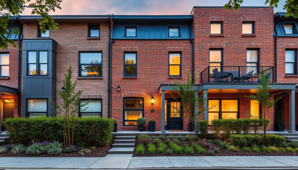 case townhouse cu fațadă din cărămidă case townhouse cu fațadă din cărămidă