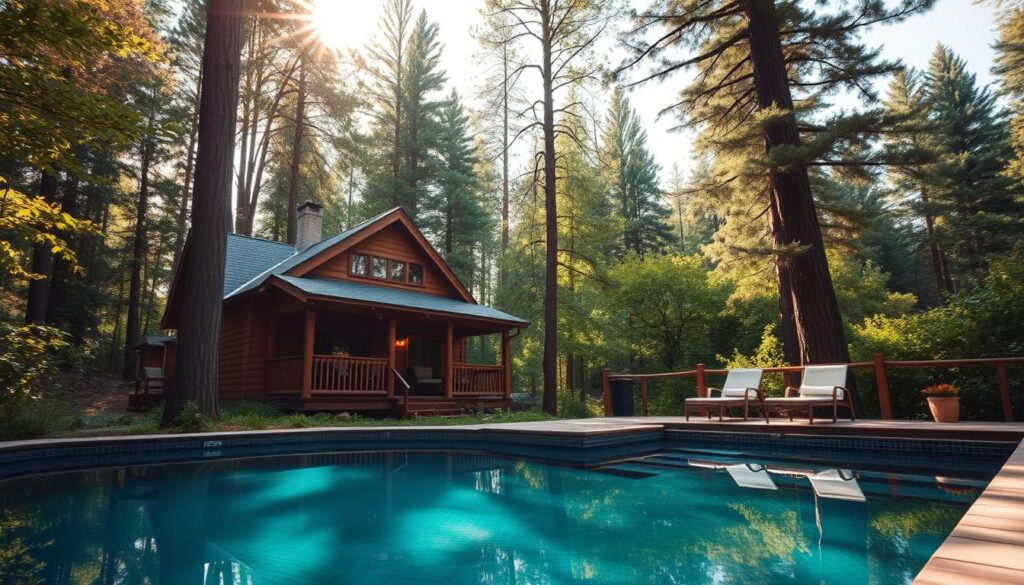 Cabana rustică cu piscină Cabana rustică cu piscină