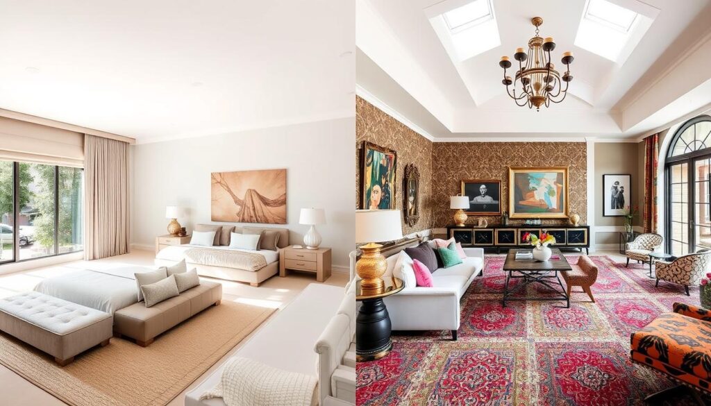Minimalist vs. Maximalist Master Bedroom Minimalist vs. Maximalist Master Bedroom