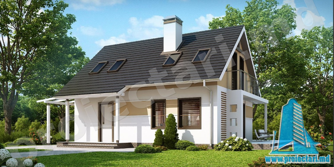 proiecte casa cu mansarda 70 mp