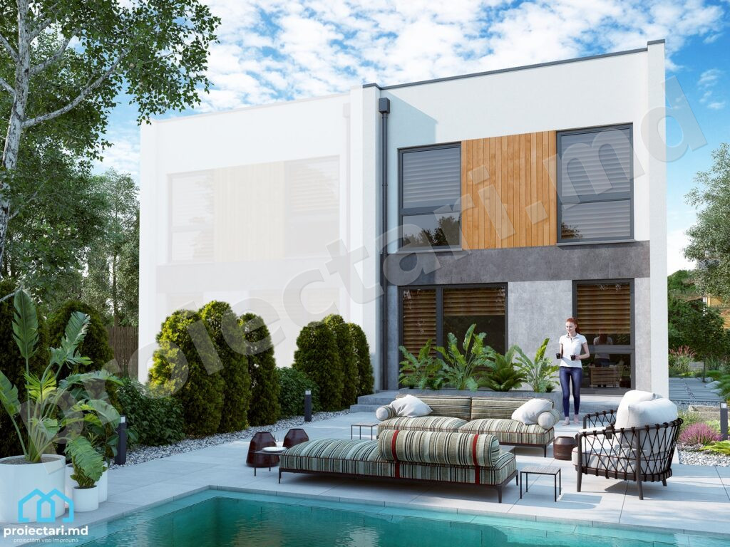 Proiect casa duplex High-tech
