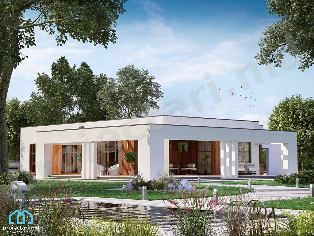 Proiect de casa cu un nivel 160m2
