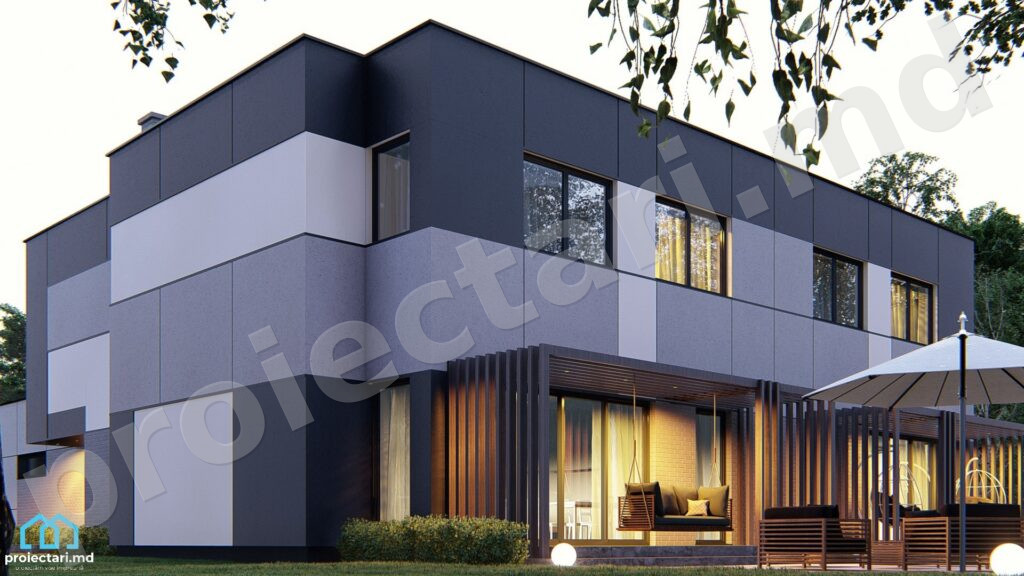 Proiect de casa duplex cu suprafata de 350 m²