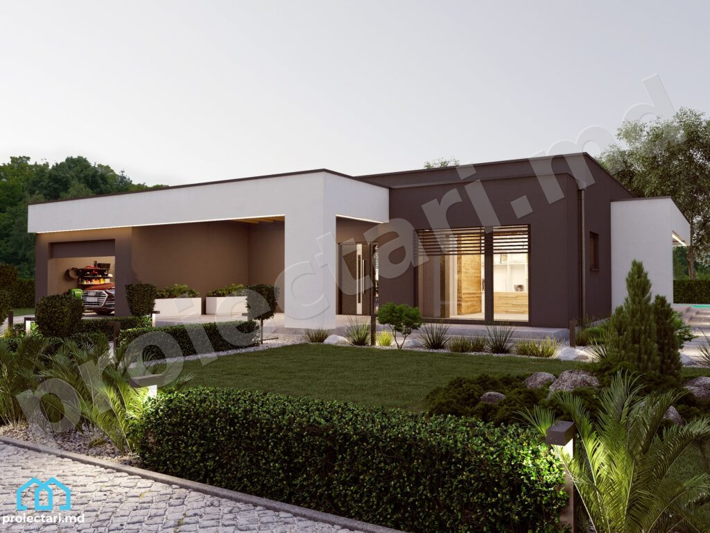Proiect de casa cu un nivel 160m2