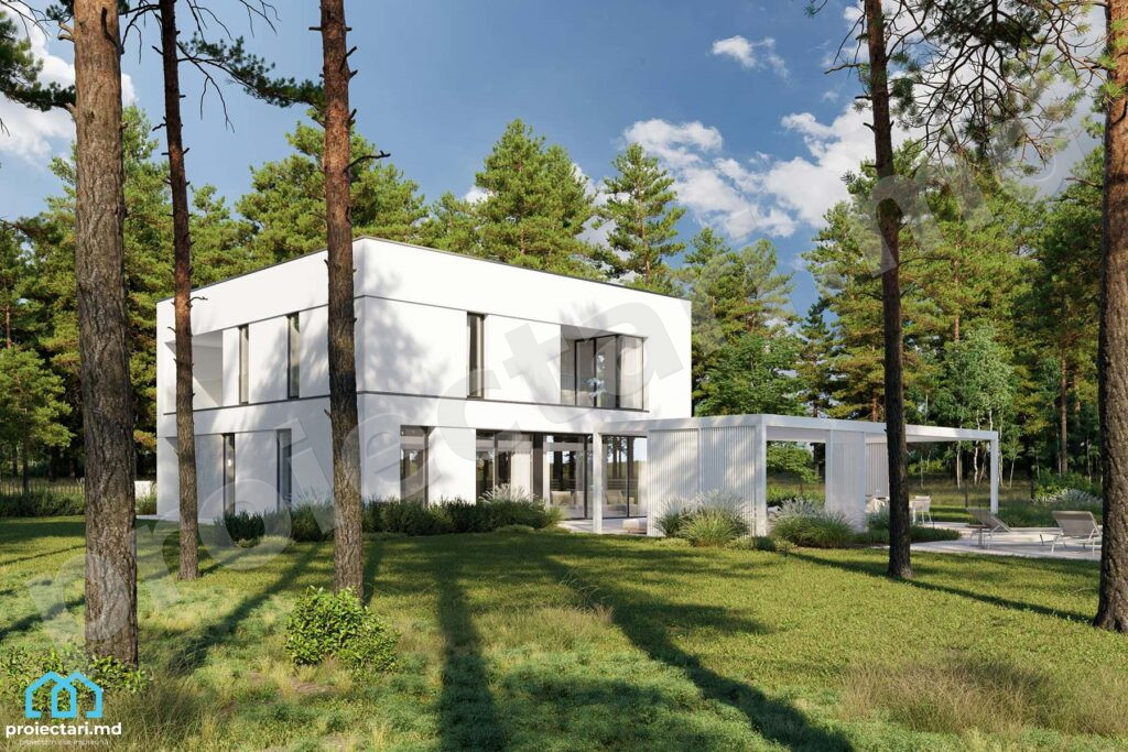 Proiect de casa cu doua nivele 240m2