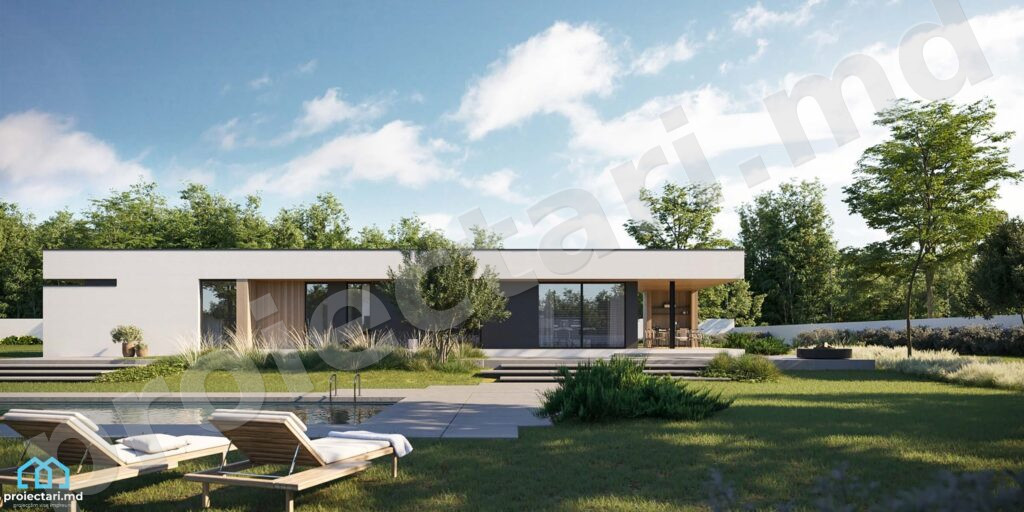 One-level house project with an area of 200m2