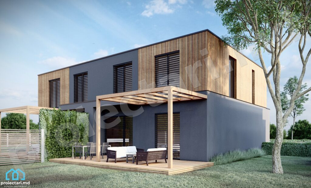 Proiect de casa pentru doua familii 140m2