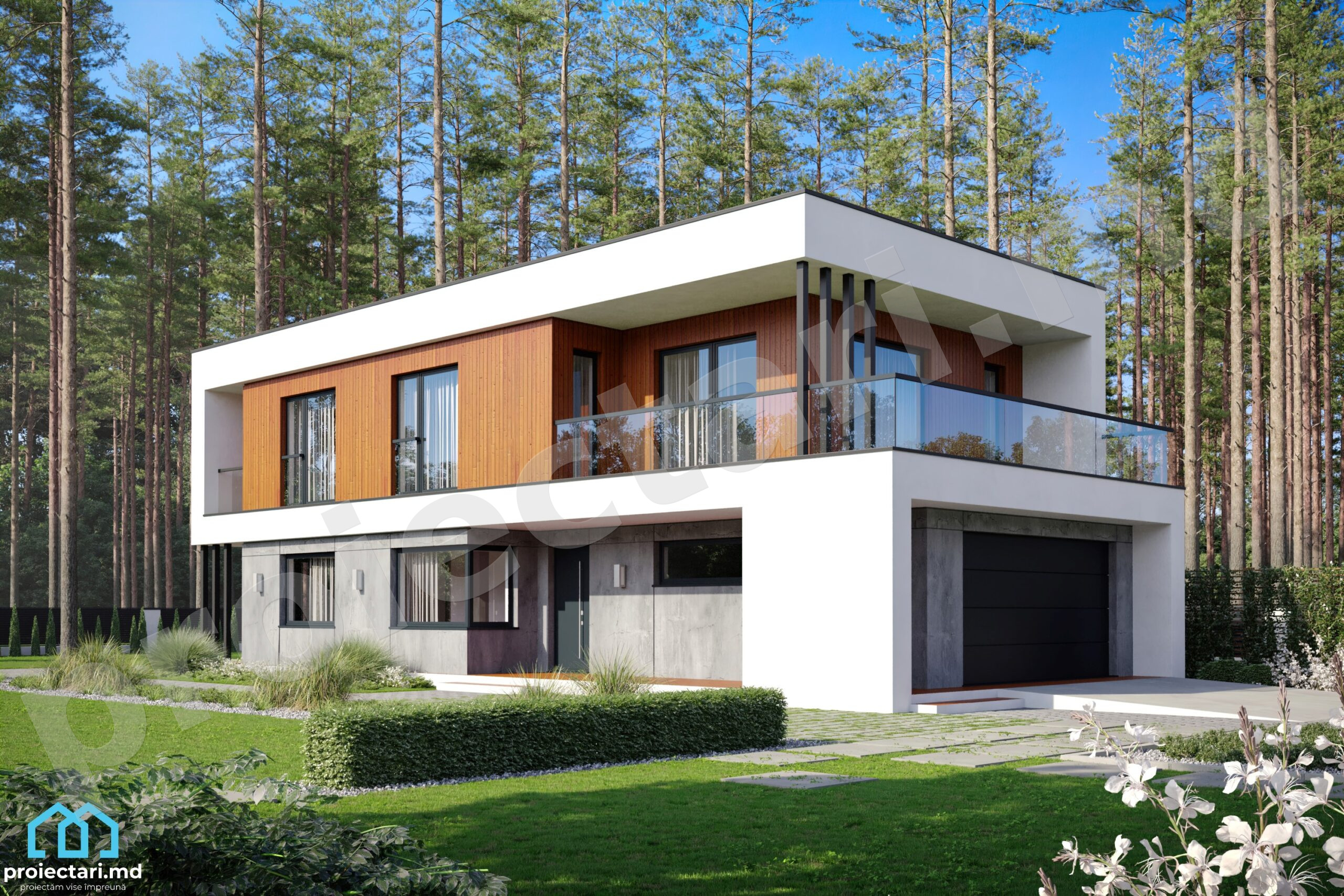Proiect Casa cu Etaj în Stil Minimalist