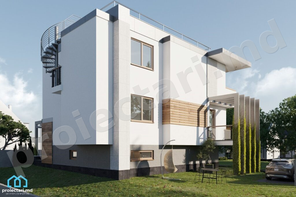 One-story house project. Facade design