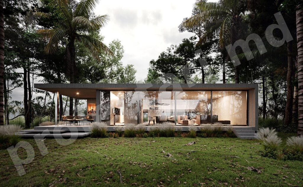 Casa de odihna pe structura din beton