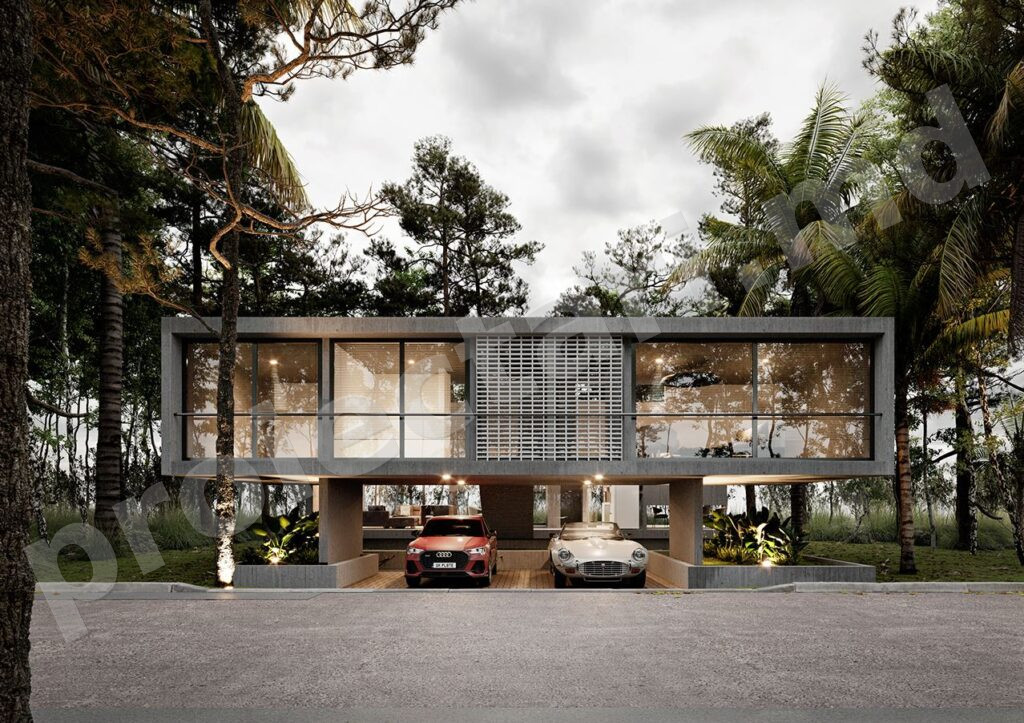 Casa de odihna pe structura din beton