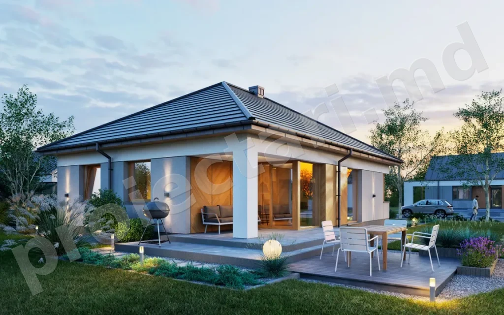 casă cu arhitectură contemporană 100m2