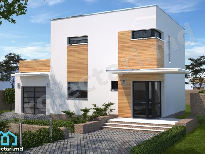 Proiect de casa cu doua nivele 90m2
