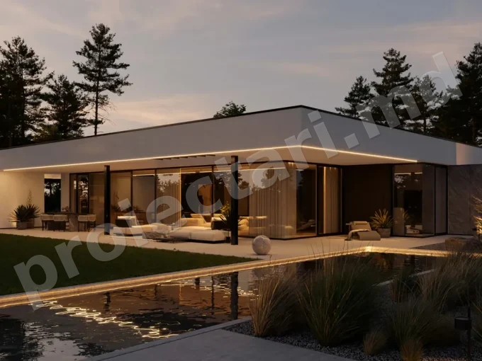 Proiect de casa cu 3 dormitoare high tech 140m2
