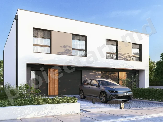 Proiect de casa duplex 130m2