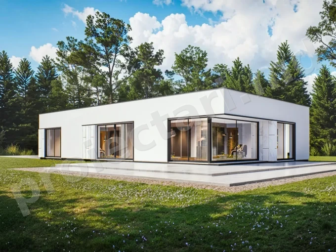 Proiect de casa cu parter acoperis plat 178m2