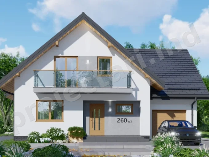 Proiect de casa cu mansarda 140m2