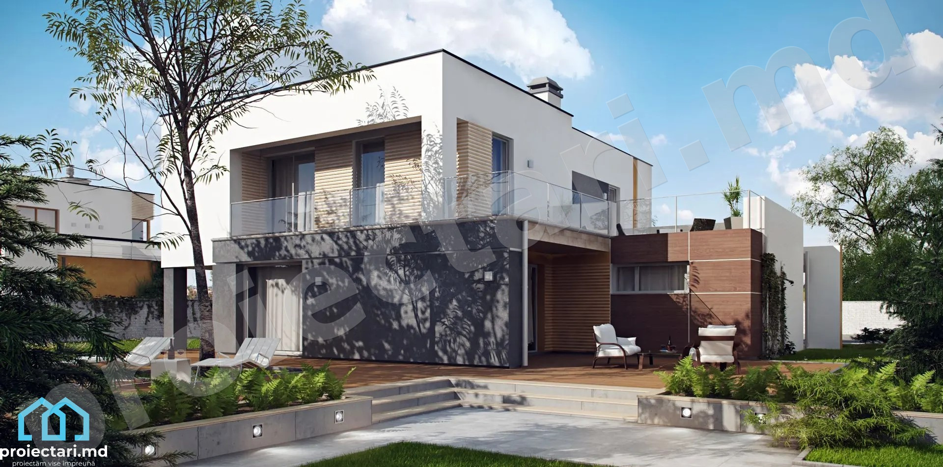 casa cu acoperis drept