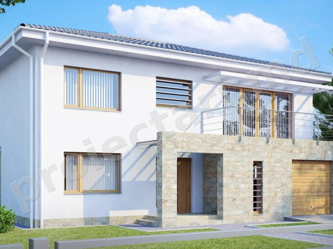 Proiect de casa cu doua nivele 230m2