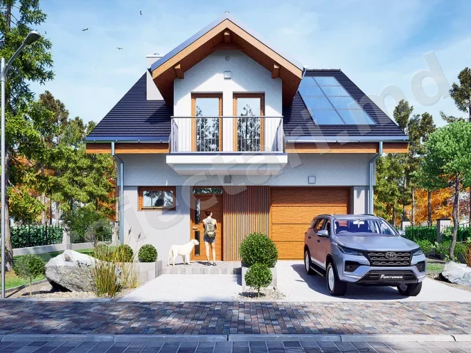 Proiect de casa cu mansarda 100m2